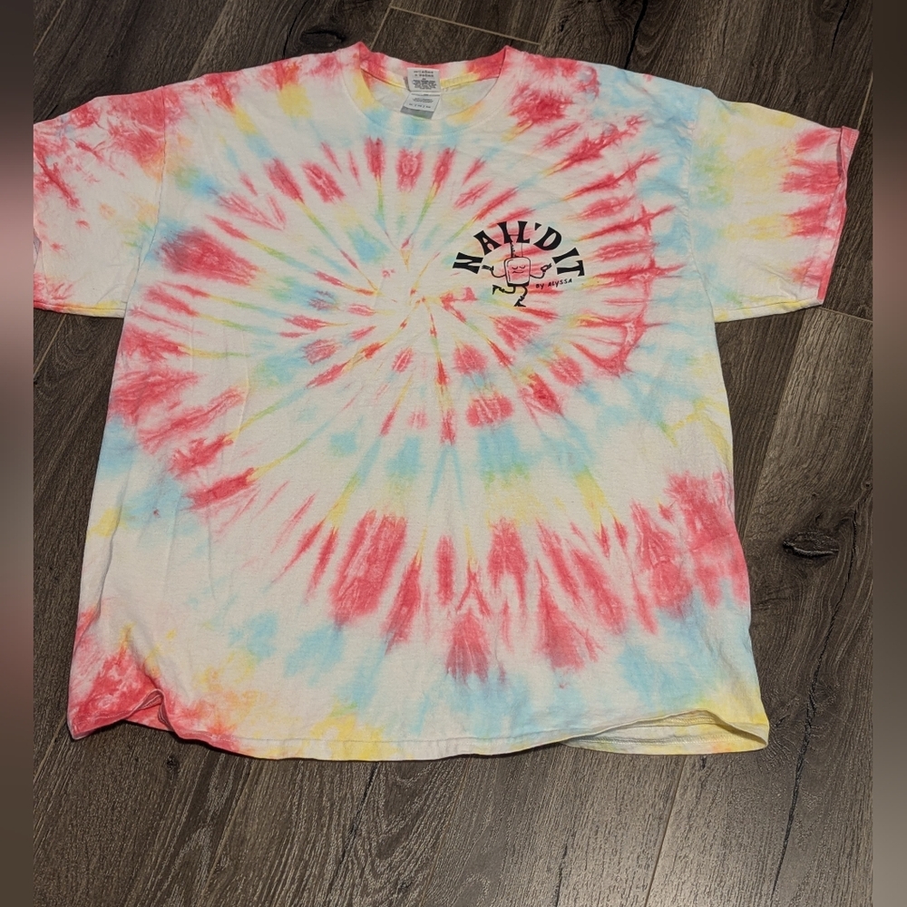 Adult SizeTie-Dye T-Shirt - Multicolor. Pastels. Size XL. Gildan. 100% Cotton .